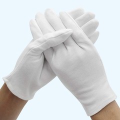 6 Pairs Soft White Cotton Gloves for Cosmetic Moisturizing Coin Jewelry Inspe…