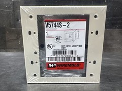 NOS SURPLUS Wiremold V5744S-2 Two Gang Deep Switch and Receptacle Box Ivory