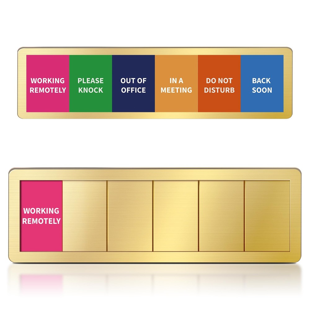 Office Door Signs -6 Options Do Not Disturb, In A Meeting, 12 x 18 inch, Gold