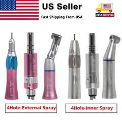 Dental Low Speed Handpiece 4Hole Inner/External WATER Spray Push/Latch