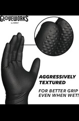 GLOVEWORKS Black Nitrile Gloves – 6 mil Disposable, Large (Pack of 100) Mechanic