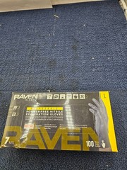 (QTY 100) SAS Raven 66518 Black Nitrile Gloves Powder Free 7mil Version Large