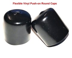 Vinyl Black Flexible Tubing End Screw Thread Protector Safety Cover Post Pipe