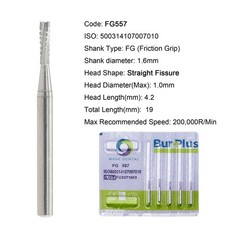 Wave Dental Surgical Burs 25mm Carbide Bur Friction Grip FG Straight Fissure 557