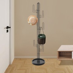 Black Clothing Rack Stand Freestanding Coat Rack Cactus Shape Clothing Stand