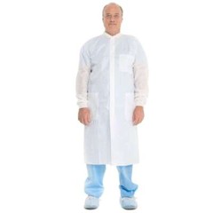 Halyard Basic Plus Lab Coat, Medium, White, 25/Box