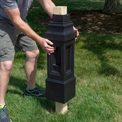 Atherton 59.75 In. H X 8.125 In. W X 24.25 Inc. D Resin Overpost Mail Post Onyx