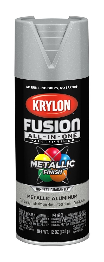 Krylon Fusion All-In-One Adhesive Spray Paint 12 Ounce (Pack of 1), Aluminum