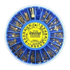 Dental Screw Post Completed Kit SS/Gold Plated Titanium Conical Root Canal Pins