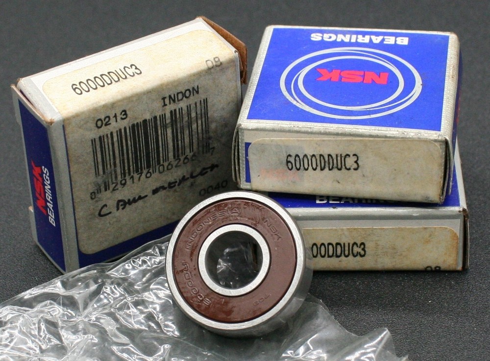 Six (6) NSK 6000 DDU C3 Deep Groove Bearings 10MM ID Indonesia NEW