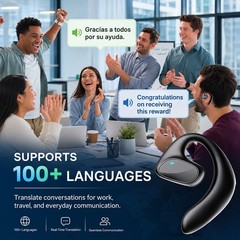 Smart Voice Translator Earbuds 144 Language Two Way Real-Time Translation Device