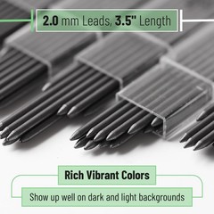 Mr. Pen- 2.0 mm Lead Refills, 48 Pack (12 per Tube), Black, 90 2 mm, Black