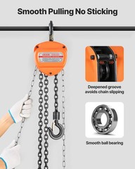 VEVOR Hand Chain Hoist 1100 lbs Capacity 10 ft Manual Chain Block with G80 Chain