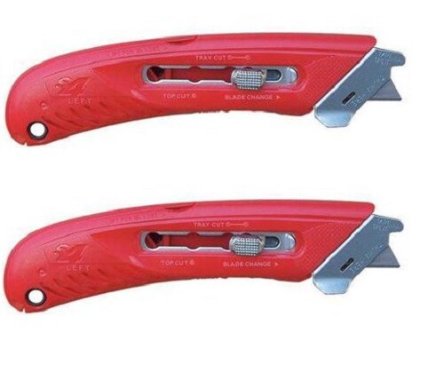 2 New Pacific Handy Cutter S4L Left Handed Safety Box Utility Knife