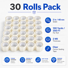 ACCL Heavy Duty Packaging Tape – 2 mil 2″ x 100 Yards, 30 Rolls w/ FREE Shipping