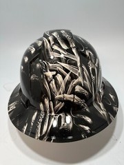 New Full Brim Hard Hat Custom Hydro Dipped BAD ASS REAPER