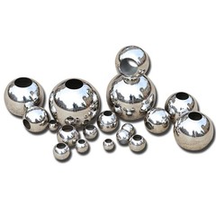 Silver Stainless Steel Beads Round Ball 3mm 4mm 5mm 6mm 7mm 8mm 9-12mm With Hole
