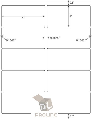 5000 Address Shipping Labels Laser Ink Jet 10 Per Sheet 4″x2″ 10UP 500 Sheets