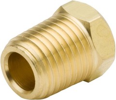 Brass Pipe Fitting Hex Head Plug 3/8 Inch NPT Male Pack of 5