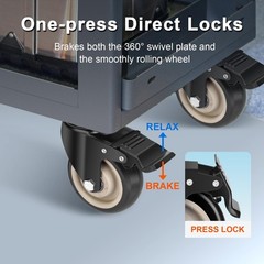 UBZOPWA 4 Inch Caster Wheels, Set of 4 Heavy 2.8 x 17.7 x 5.9 inches, Black