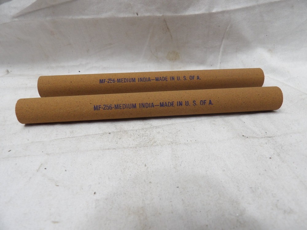 Norton MF-256 Medium India 5/8″ Round x 6″ – Made in the USA (Qty of 2)
