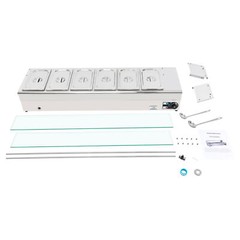 6-Pan Electric Food Warmer Steam Table Buffet Bain Marie Countertop Commercial