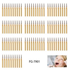 Dental Tungsten Carbide Gold Burs Trimming & Finishing & Polishing Flame FG7901