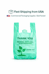 Biodegradable Plastic T-Shirt Shopping Bags 22×6.5×12 0.5 Mil Grocery Bulk