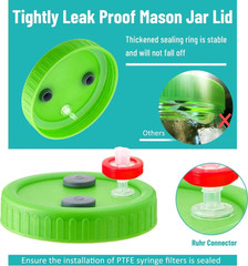New 12Pcs Mushroom Liquid Culture Mycelium Jar Lids,Wide Mouth With PTFE Filter