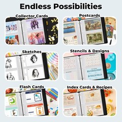 Photo Album Sleeves 2 Pocket 5 x 7 In Page Sheet Organizer 3 Ring Binder 25