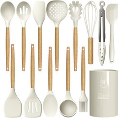 Oannao Silicone Cooking Utensils Set with Holder – Heat Resistant Tools