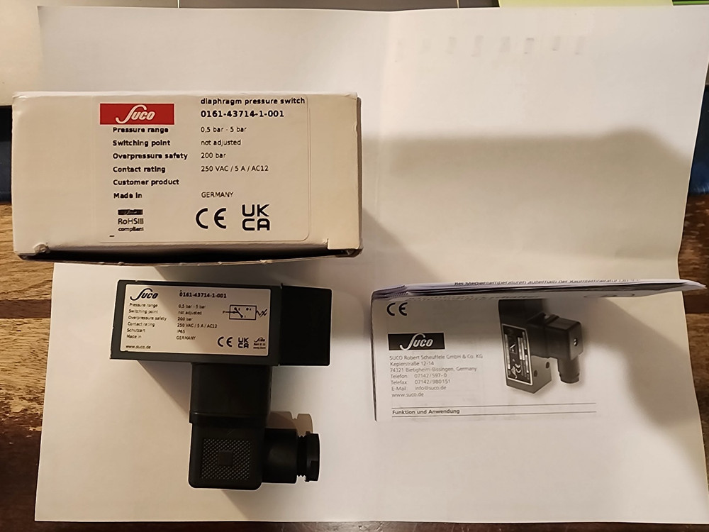 NEW SUCO Diaphragm Pressure Switch 0161-43714-1-001 **SHIPS SAME DAY FROM USA**