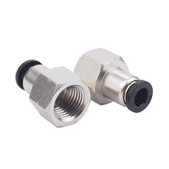 10 Pack Pneumatic Female Straight 1/4 Inch Tube OD X 1/4 Inch NPT Thread Push to