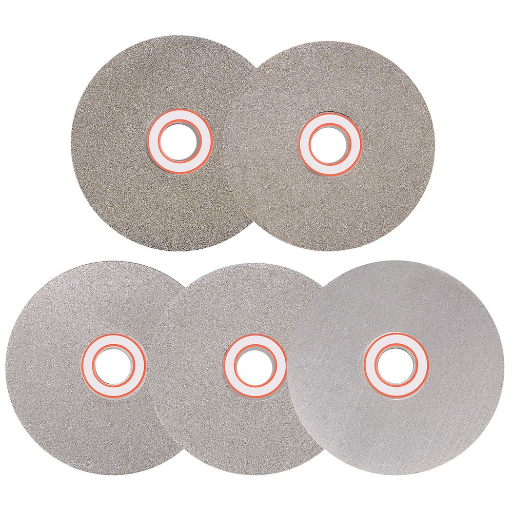 Diamond Flat Lap Disc Set 4″ x 5/8″ Arbor 60/80/100/120/500 Grit Grinding Wheel