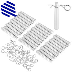 Conical Coupler Pins wi R-Clip for Stage Lights Truss 30 Sets Carbon Steel Hitch