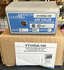 Johnson Controls V11hga-100 Solenoid Air Valve,3-Way,24Vac,0-25 Psi