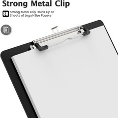 Plastic Legal Size Clipboard, Black 8.5 x 14 Clip Boards | Size 9 x 15 in, Lo…