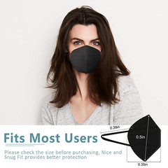 Black OR White KN95 Protective 5 Layer Face Mask Disposable Respirator BFE 95%