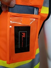 FX HI-ISIBILITY Surveyor Three Tones Orange Safety Vest Solid front & Mesh back