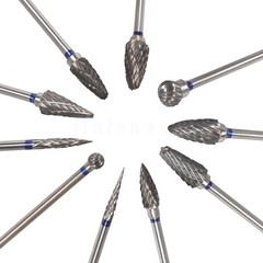 10 Pcs Dental Lab Polishing Bur Drills Tungsten Steel Carbide Burs Burrs 2.35MM