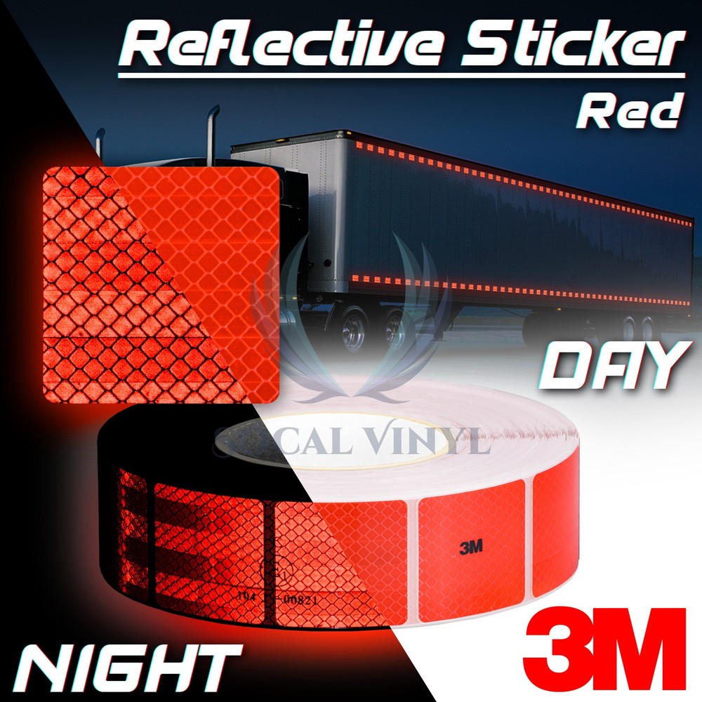 3M Diamond Grade Red Reflective Tape 2″x2″ Conspicuity Safety Mark CE Approved