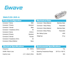 SMA Male to 2.92mm Female Adapter, DC – 18GHz