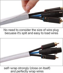 10FT Braided Cable Cord Wire Management Sleeve Sock Wrap Organizer