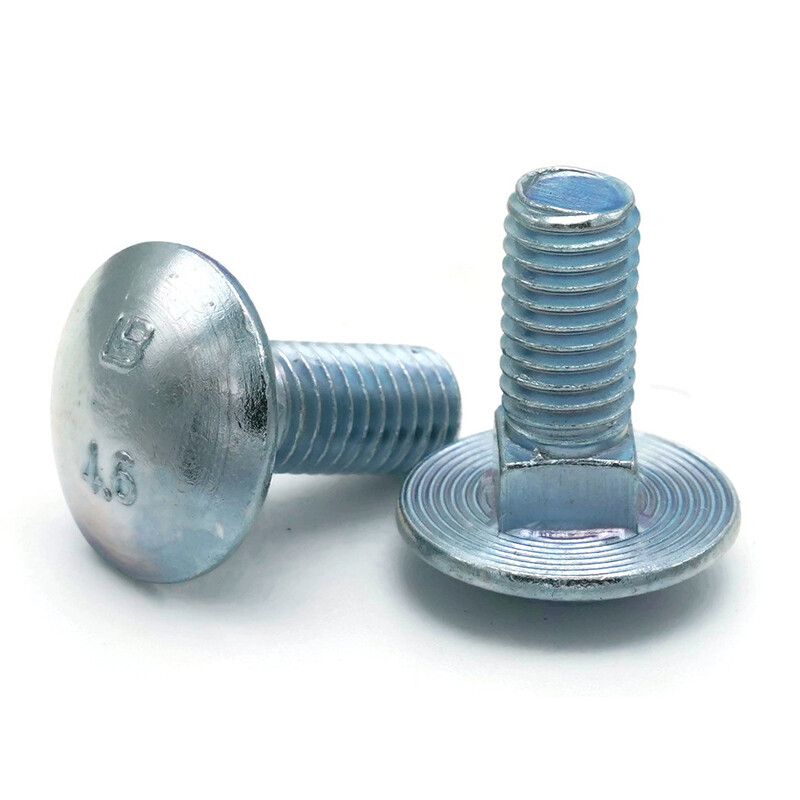 M8-1.25 Carriage Bolts Metric DIN 603 Class 4.6 Zinc Plated Steel -Pick Size+QTY
