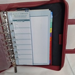 FRANKLIN COVEY Red 7 Ring Planner Binder With Handles Full Zip Read