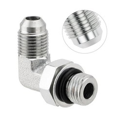 5 Pack 90 Degree Elbow Hydraulic Hose Fittings: 3/8″ JIC 37° Male X #6 SAE/ORB