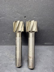 Pair Large Multi-Flute Milling Cutters Straight Shank Machinist Tooling
