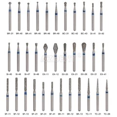5kits Dental Diamond Burs For High Speed Handpiece Medium Friction Grip 1.6mm