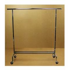 Single Bar Adjustable Clothes Rack Garment Retail Display Hanger Wheels 81″ H