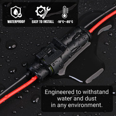 2 Pin Connector 22 AWG – 2 Wire 10 Cm. Waterproof Connectors Automotive Electric